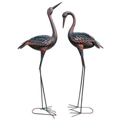 47" Copper And Green Metal Birds Garden Accents Accessories HomeRoots