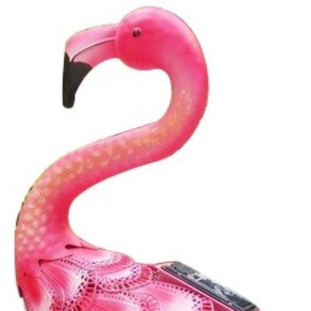 23" Pink Metal LED lights Flamingo Garden Accents Accessories HomeRoots