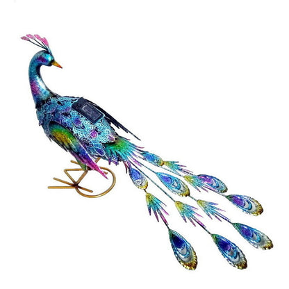 16" Purple Blue And Yellow Metal LED lights Birds Garden Accents Accessories HomeRoots