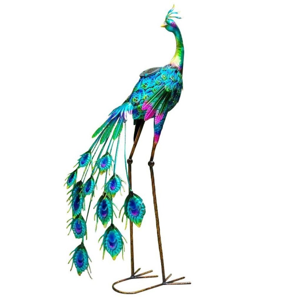 35" Purple And Blue Metal LED lights Birds Garden Accents Accessories — view 1