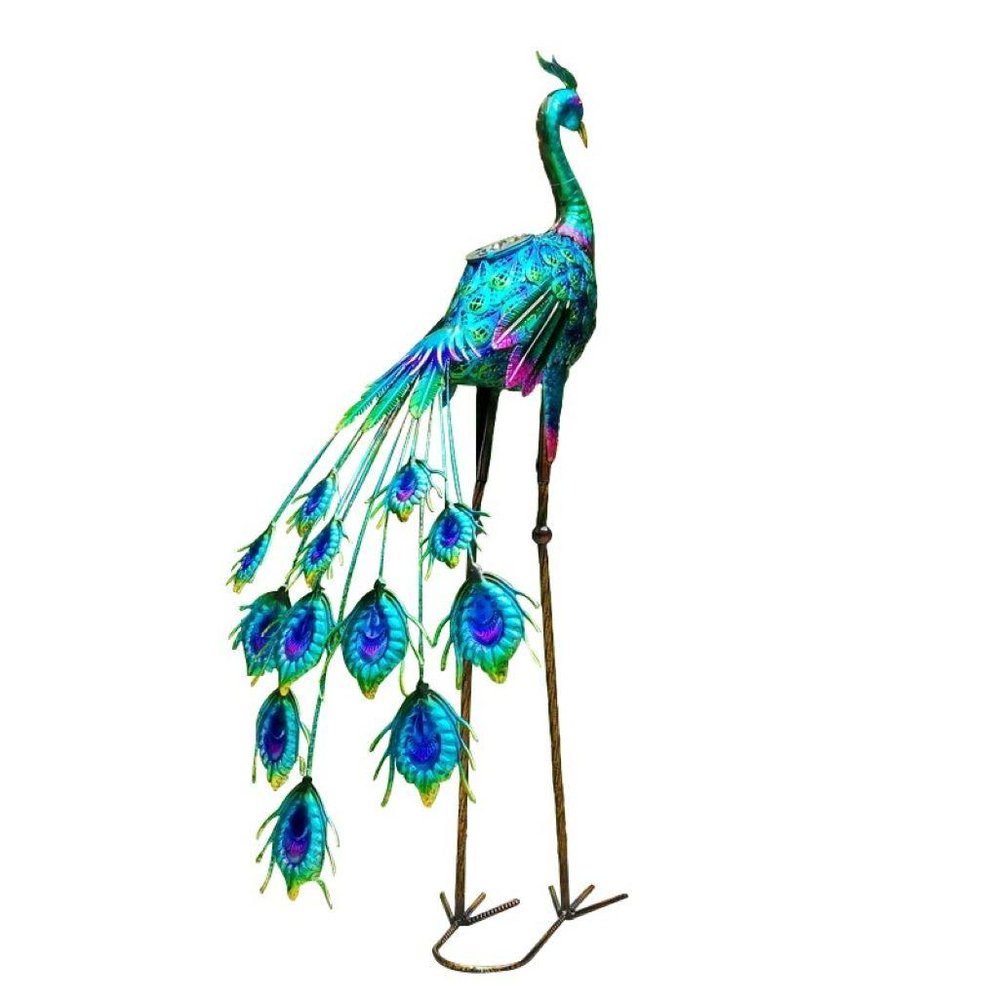 34" Purple And Blue Metal LED lights Birds Garden Accents Accessories HomeRoots