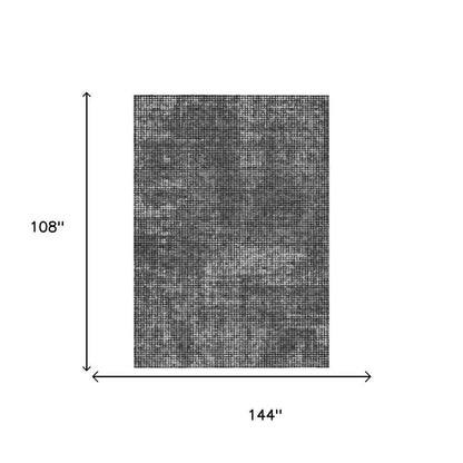 9' X 12' Gray And Graphite Abstract Washable Indoor Outdoor Area Rug HomeRoots