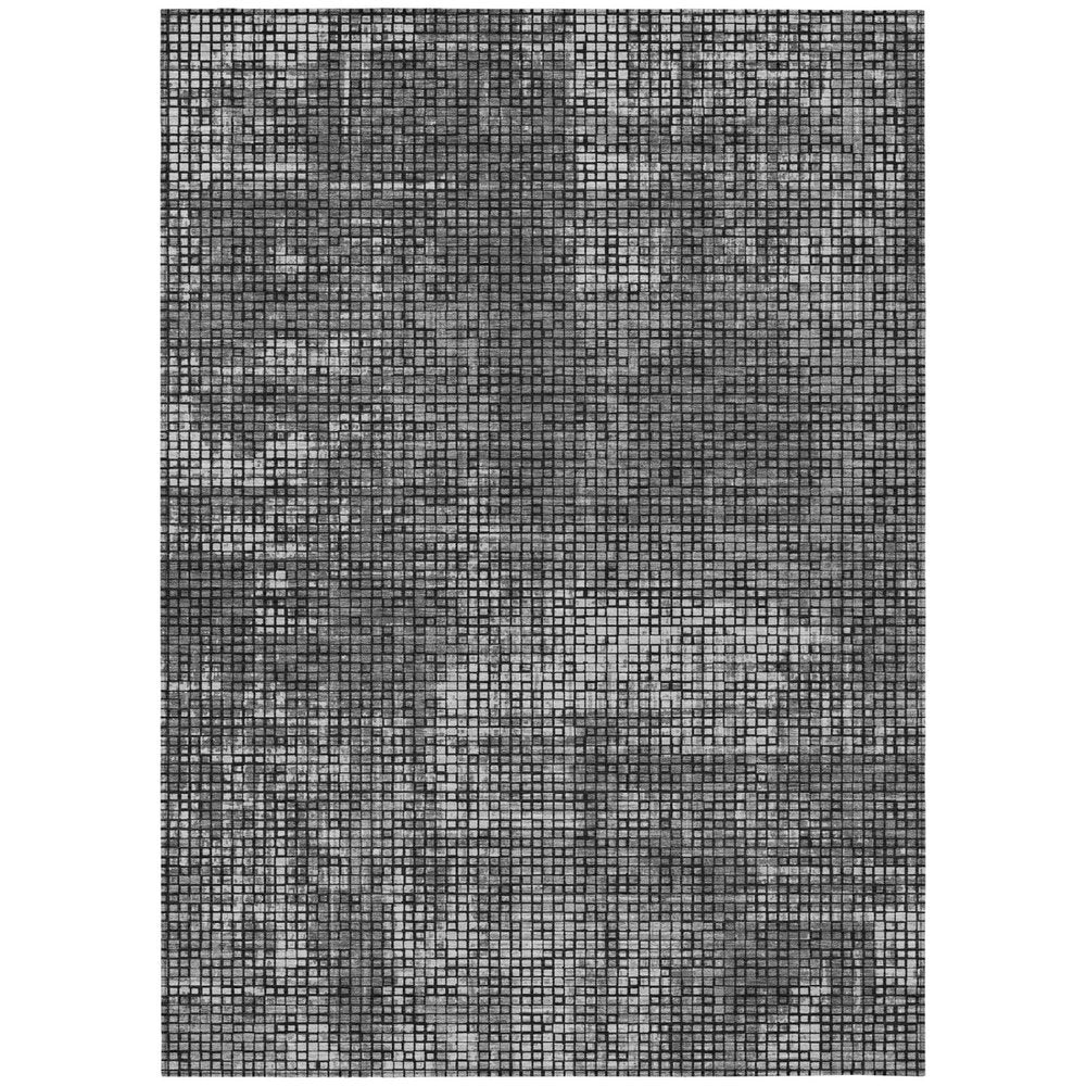 10' X 14' Gray And Graphite Abstract Washable Indoor Outdoor Area Rug HomeRoots