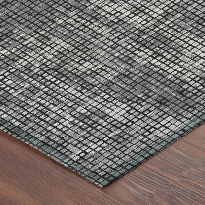 10' X 14' Gray And Graphite Abstract Washable Indoor Outdoor Area Rug HomeRoots