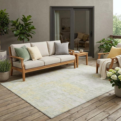 5' X 8' Ivory And Linen Abstract Washable Indoor Outdoor Area Rug HomeRoots