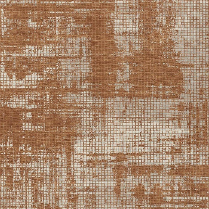 9' X 12' Orange And Beige Abstract Washable Indoor Outdoor Area Rug