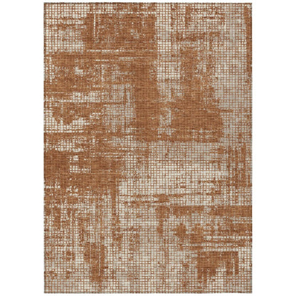 9' X 12' Orange And Beige Abstract Washable Indoor Outdoor Area Rug HomeRoots