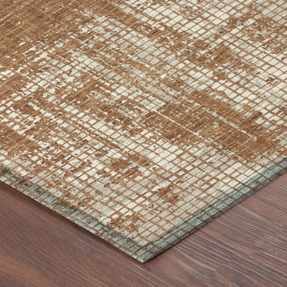 9' X 12' Orange And Beige Abstract Washable Indoor Outdoor Area Rug HomeRoots