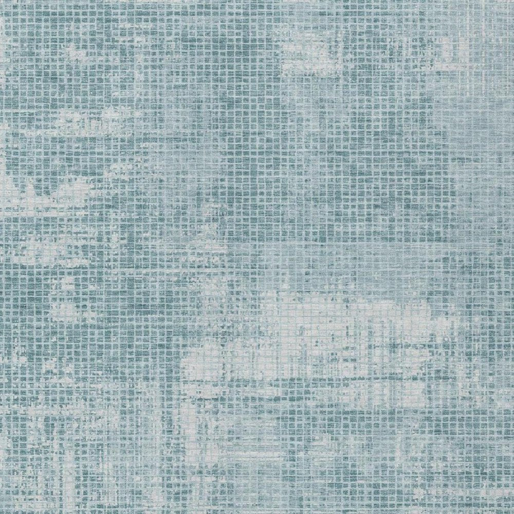 5' X 8' Teal Blue And Silver Abstract Washable Indoor Outdoor Area Rug