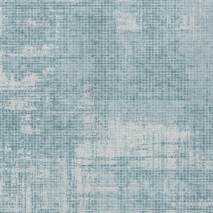 5' X 8' Teal Blue And Silver Abstract Washable Indoor Outdoor Area Rug