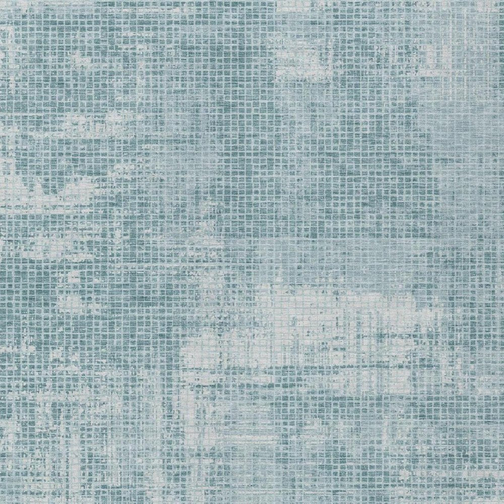 10' X 14' Teal Blue And Silver Abstract Washable Indoor Outdoor Area Rug