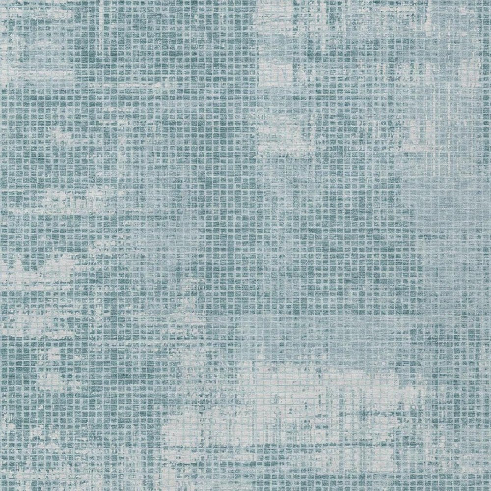 10' X 14' Teal Blue And Silver Abstract Washable Indoor Outdoor Area Rug — view 9