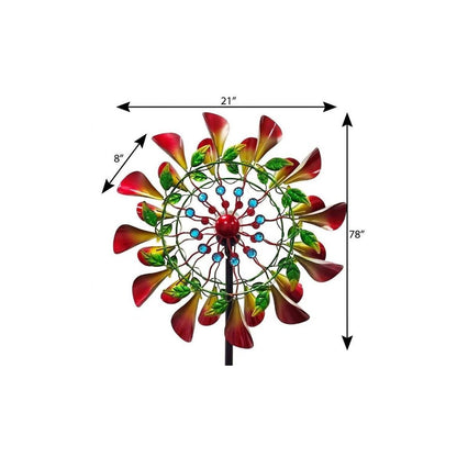 78" Red Green And Yellow Metal Windmill HomeRoots