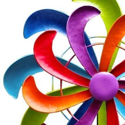 58" Purple Blue And Red Metal Windmill HomeRoots