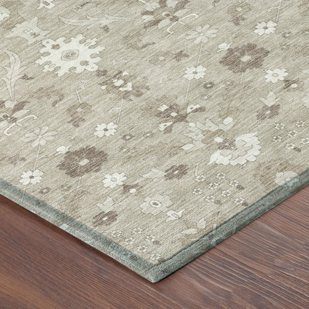 8' X 10' Beige And Brown Oriental Washable Indoor Outdoor Area Rug — view 7