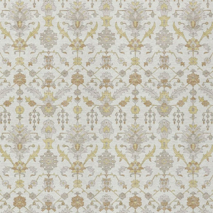 8' X 10' Ivory And Silver Oriental Washable Indoor Outdoor Area Rug
