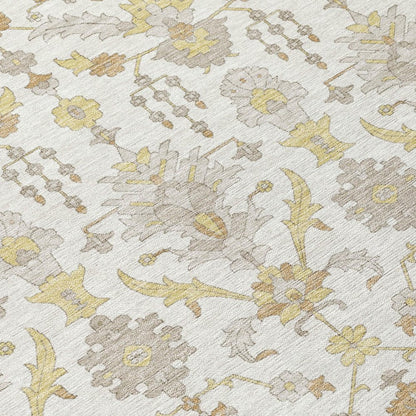 8' X 10' Ivory And Silver Oriental Washable Indoor Outdoor Area Rug HomeRoots