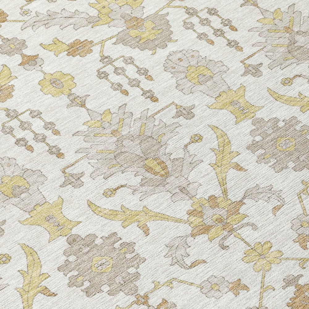 9' X 12' Ivory And Silver Oriental Washable Indoor Outdoor Area Rug HomeRoots