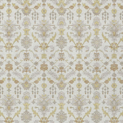 10' X 14' Ivory And Silver Oriental Washable Indoor Outdoor Area Rug