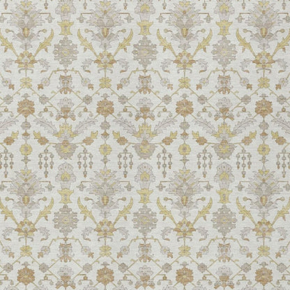 10' X 14' Ivory And Silver Oriental Washable Indoor Outdoor Area Rug