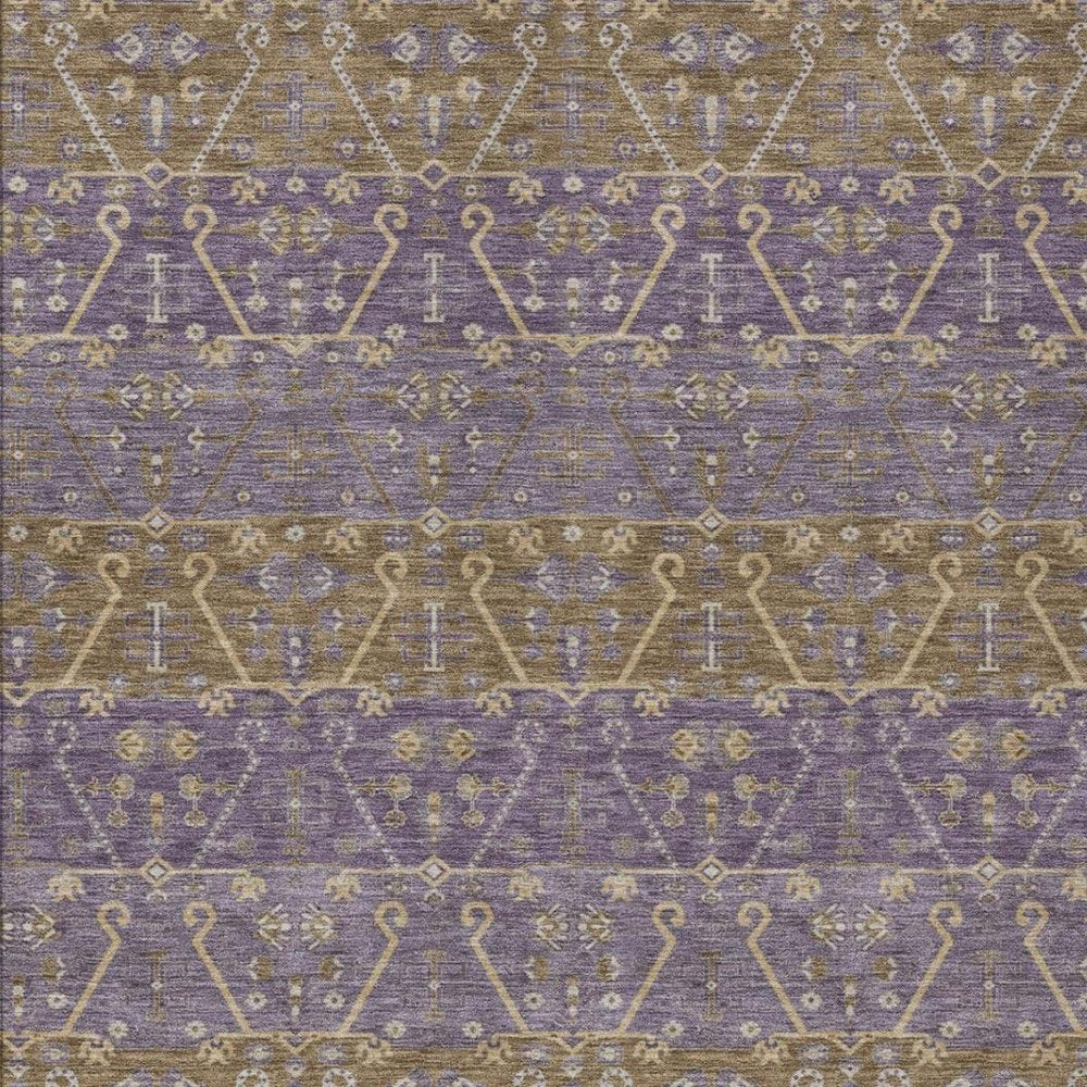 8' X 10' Plum And Purple Oriental Washable Indoor Outdoor Area Rug — view 7