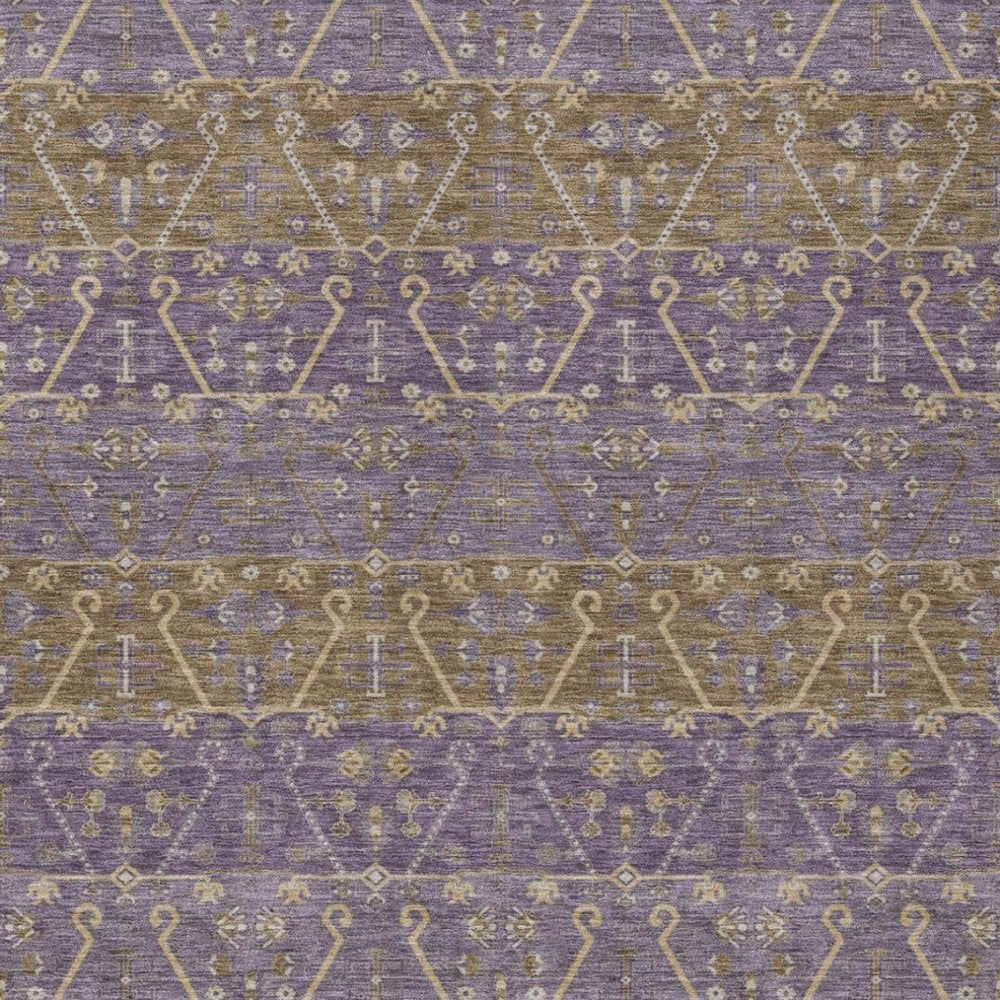 8' X 10' Plum And Purple Oriental Washable Indoor Outdoor Area Rug — view 8