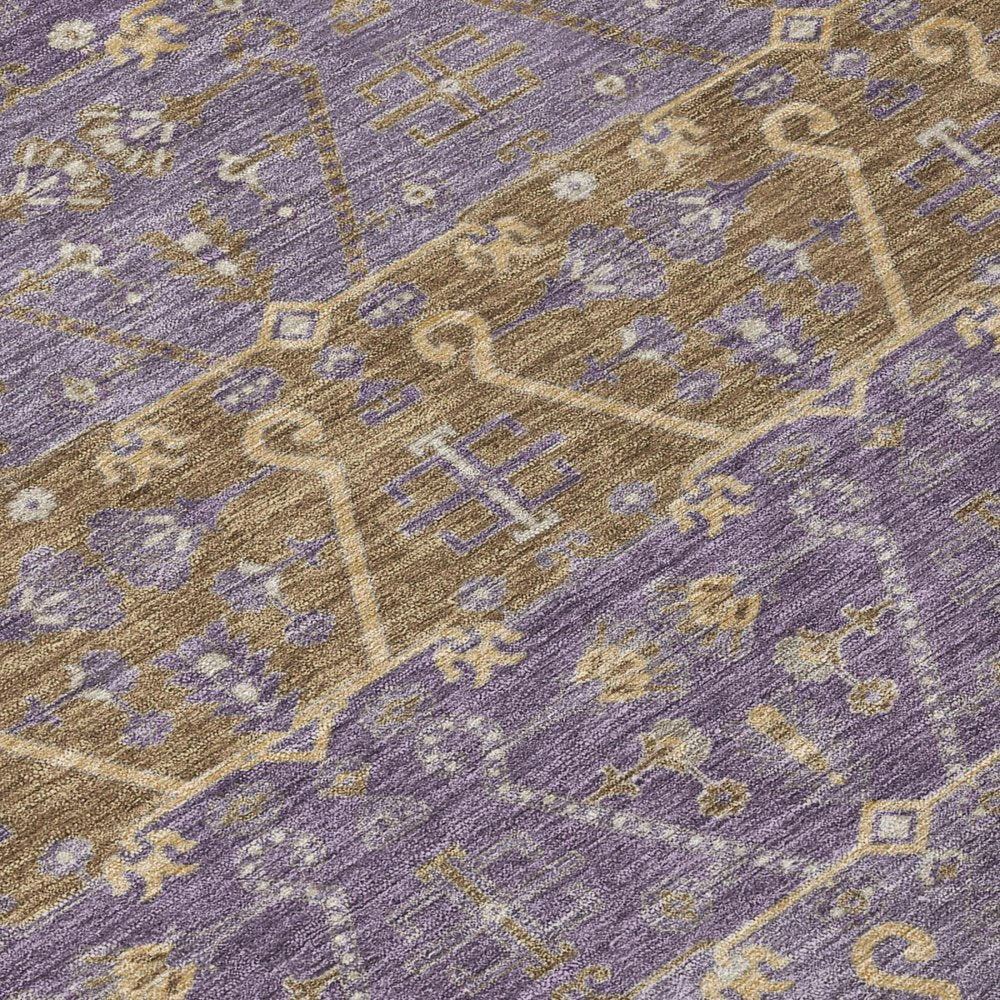8' X 10' Plum And Purple Oriental Washable Indoor Outdoor Area Rug HomeRoots