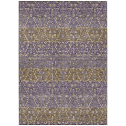 9' X 12' Plum And Purple Oriental Washable Indoor Outdoor Area Rug HomeRoots