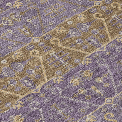 9' X 12' Plum And Purple Oriental Washable Indoor Outdoor Area Rug HomeRoots