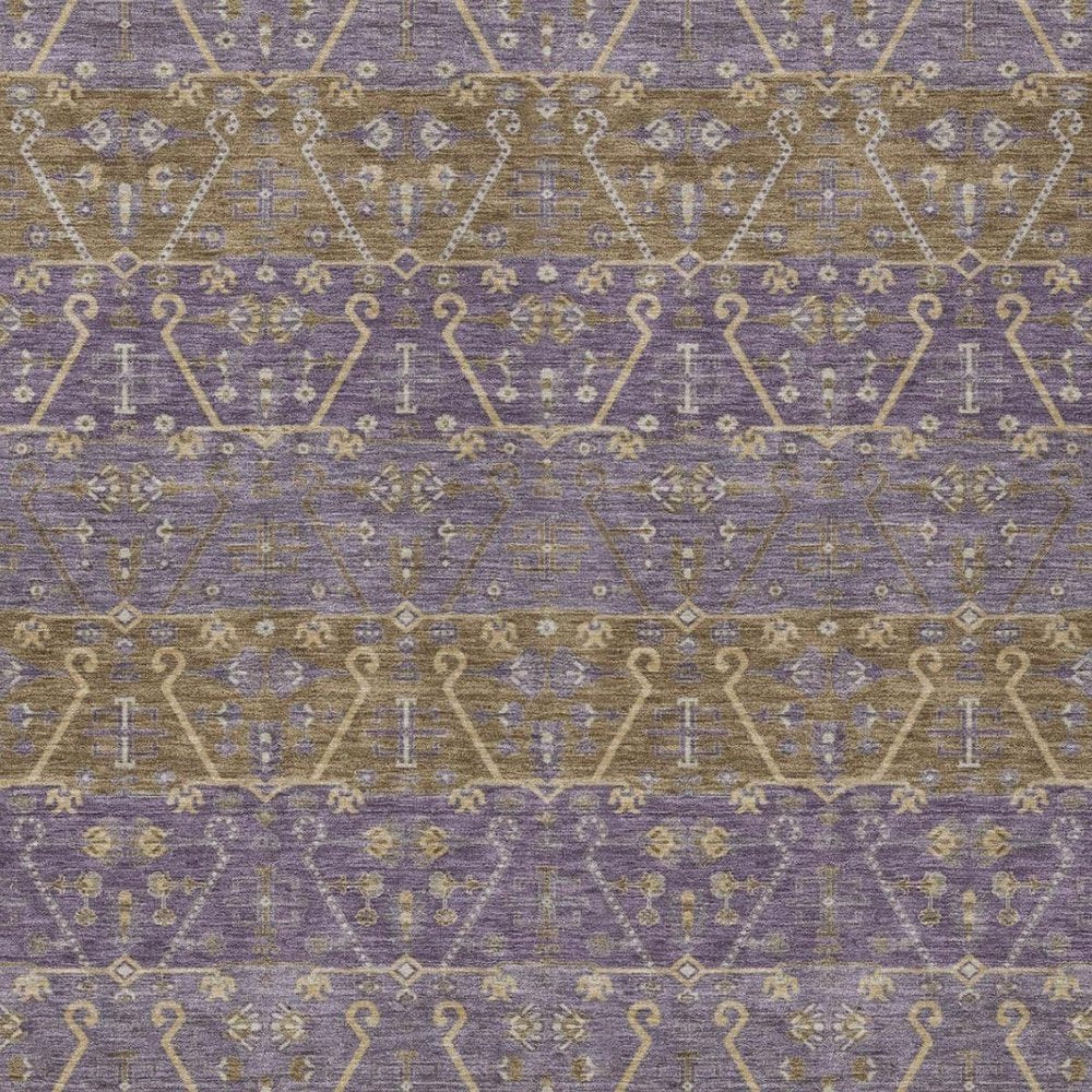 10' X 14' Plum And Purple Oriental Washable Indoor Outdoor Area Rug