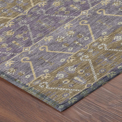 10' X 14' Plum And Purple Oriental Washable Indoor Outdoor Area Rug HomeRoots