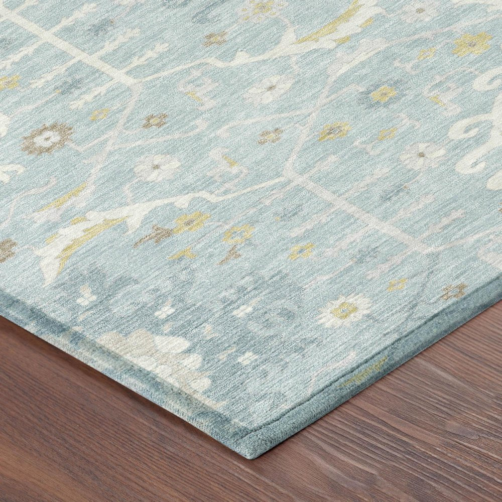 10' X 14' Sky Blue And Blue Oriental Washable Indoor Outdoor Area Rug HomeRoots