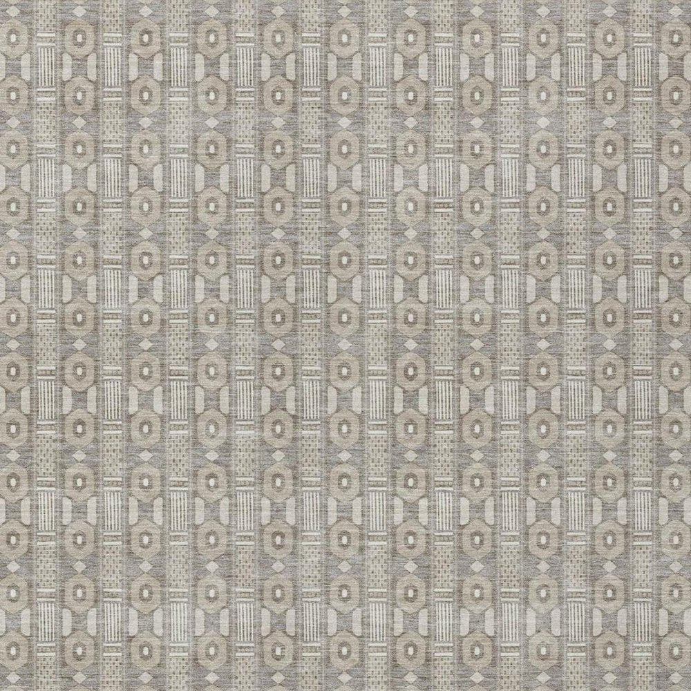 5' X 8' Beige And Brown Striped Washable Indoor Outdoor Area Rug — view 7