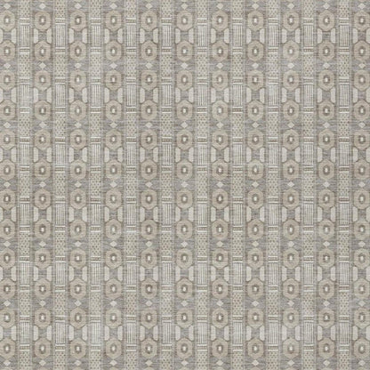 5' X 8' Beige And Brown Striped Washable Indoor Outdoor Area Rug