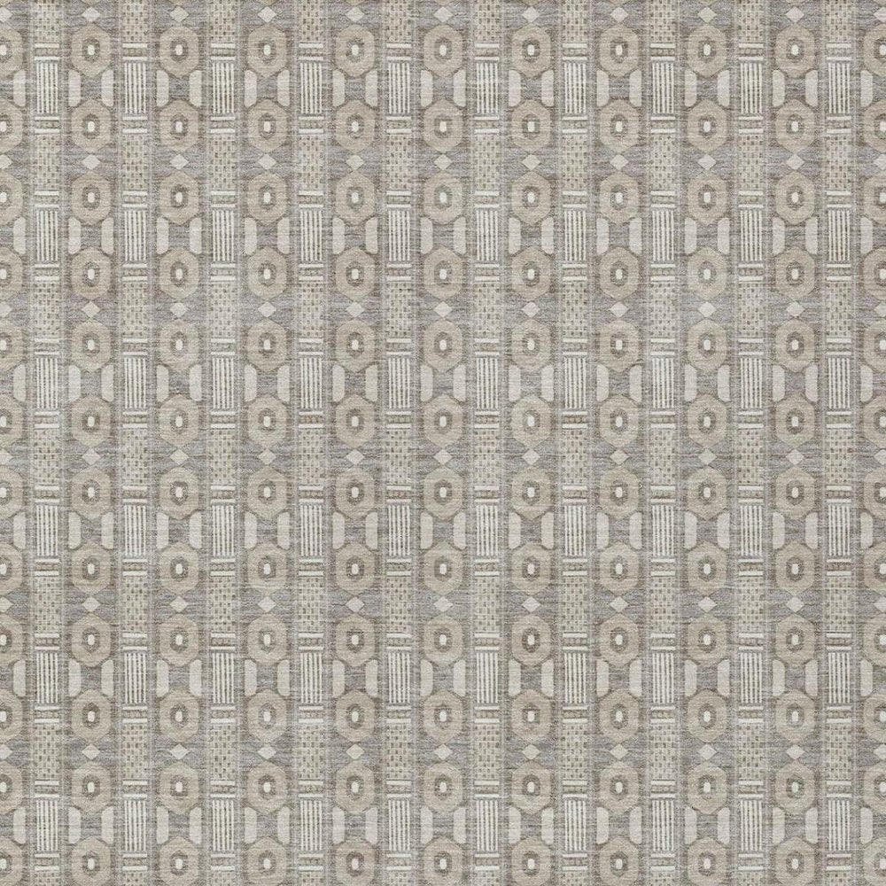 5' X 8' Beige And Brown Striped Washable Indoor Outdoor Area Rug — view 8