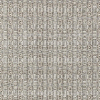 5' X 8' Beige And Brown Striped Washable Indoor Outdoor Area Rug