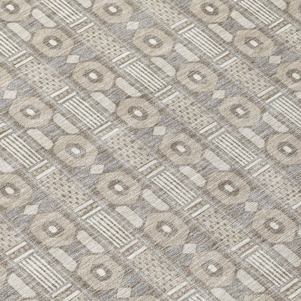 8' X 10' Beige And Brown Striped Washable Indoor Outdoor Area Rug HomeRoots