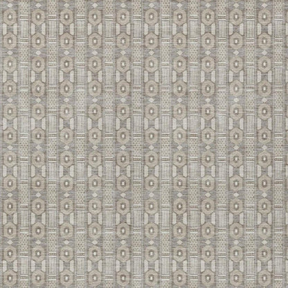 9' X 12' Beige And Brown Striped Washable Indoor Outdoor Area Rug