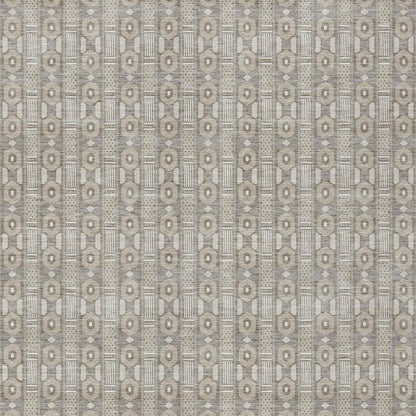 10' X 14' Beige And Brown Striped Washable Indoor Outdoor Area Rug