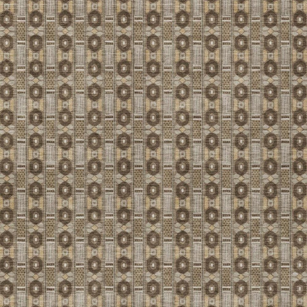 3' X 5' Chocolate And Brown Striped Washable Indoor Outdoor Area Rug — view 9