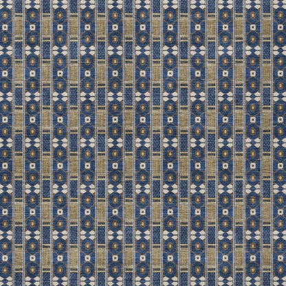 5' X 8' Navy Blue And Blue Striped Washable Indoor Outdoor Area Rug