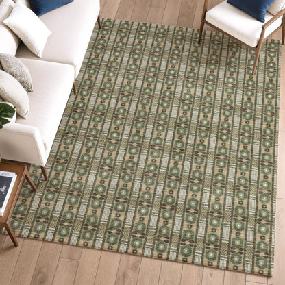 10' X 14' Olive Green And Green Striped Washable Indoor Outdoor Area Rug HomeRoots