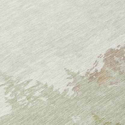 10' X 14' Green And Ivory Floral Washable Indoor Outdoor Area Rug HomeRoots