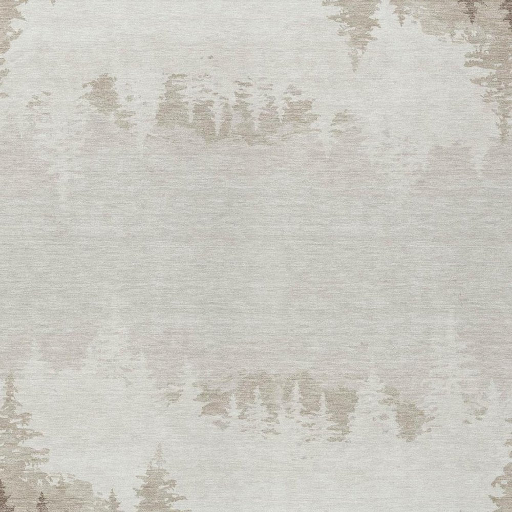 5' X 8' Ivory And Beige Floral Washable Indoor Outdoor Area Rug — view 9