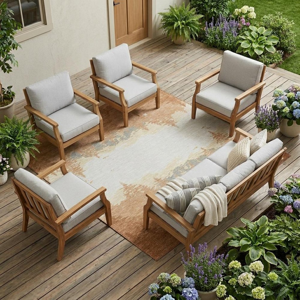 8' X 10' Orange And Ivory Floral Washable Indoor Outdoor Area Rug HomeRoots