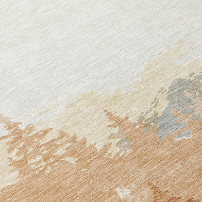 9' X 12' Orange And Ivory Floral Washable Indoor Outdoor Area Rug HomeRoots