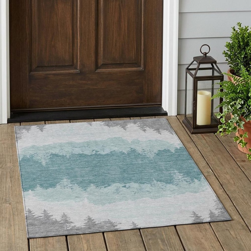 3' X 5' Silver And Gray Floral Washable Indoor Outdoor Area Rug HomeRoots