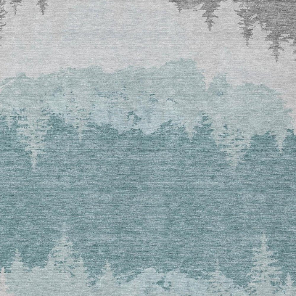 3' X 5' Silver And Gray Floral Washable Indoor Outdoor Area Rug — view 8