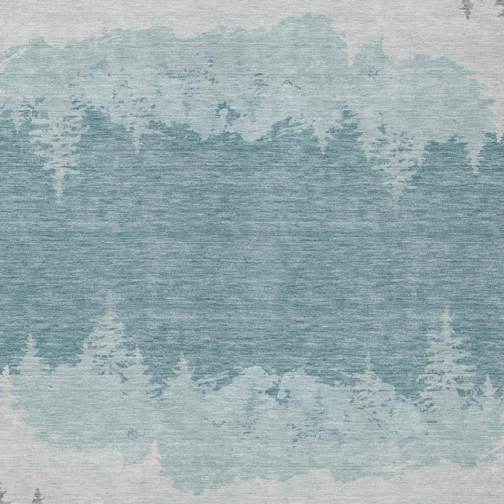 3' X 5' Silver And Gray Floral Washable Indoor Outdoor Area Rug — view 9