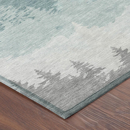 3' X 5' Silver And Gray Floral Washable Indoor Outdoor Area Rug HomeRoots